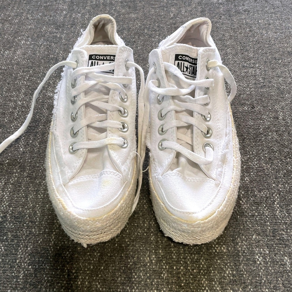Converse Womens Chuck Taylor All Star Espadrille 6.5 White Platform 567686C